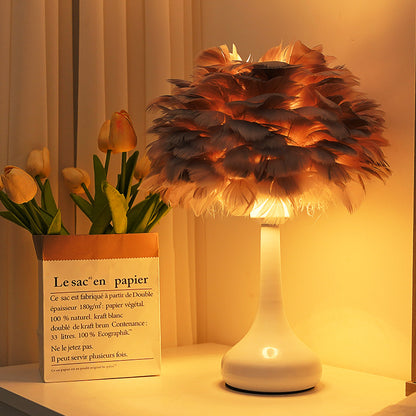 Federstil beleuchtete Tischlampe