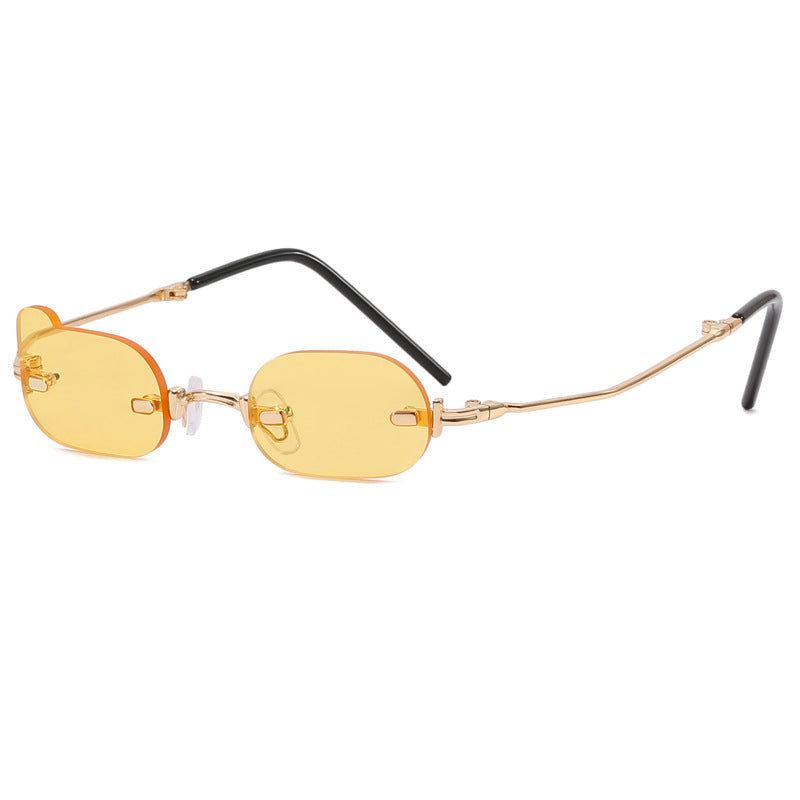 Damen exklusive modische Sonnenbrille mit glänzendem Metallrahmen Brehn