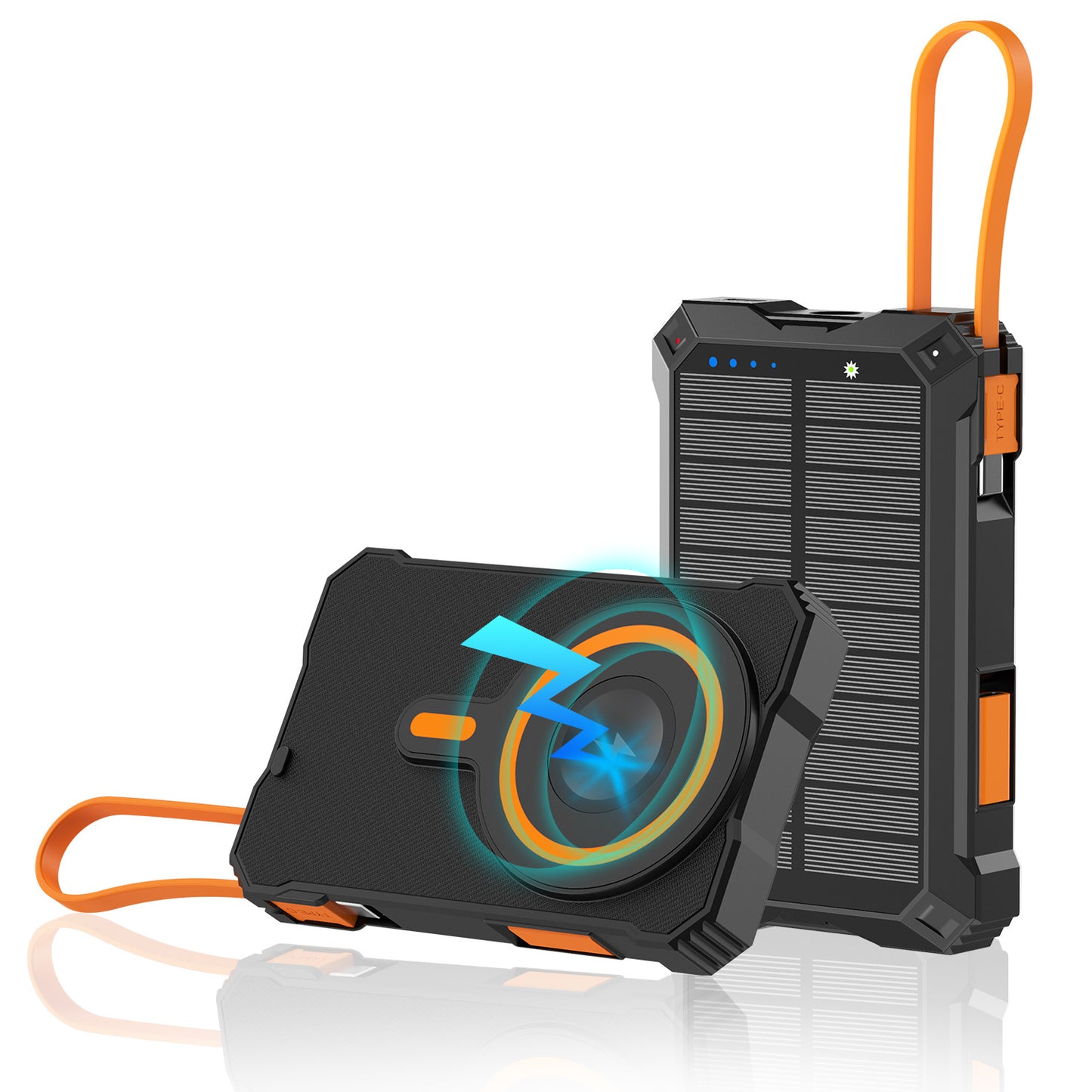 Solarbetriebene Powerbank mit Kabellosem Ladegerät Brehn