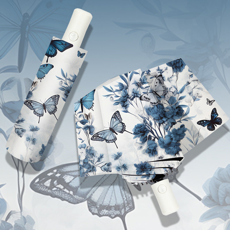 Damen eleganter Regenschirm mit floralen Design Brehn