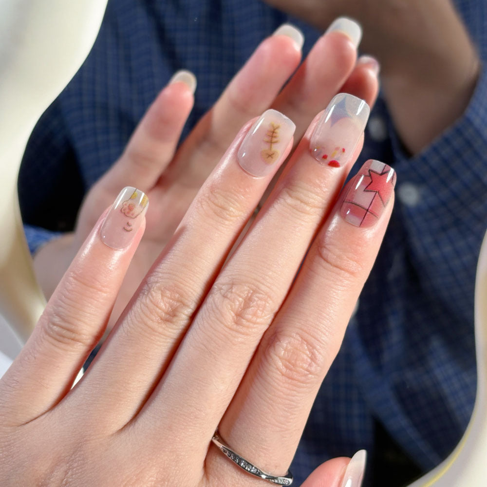Kreatives Illustratives Press-On Nagelset Brehn