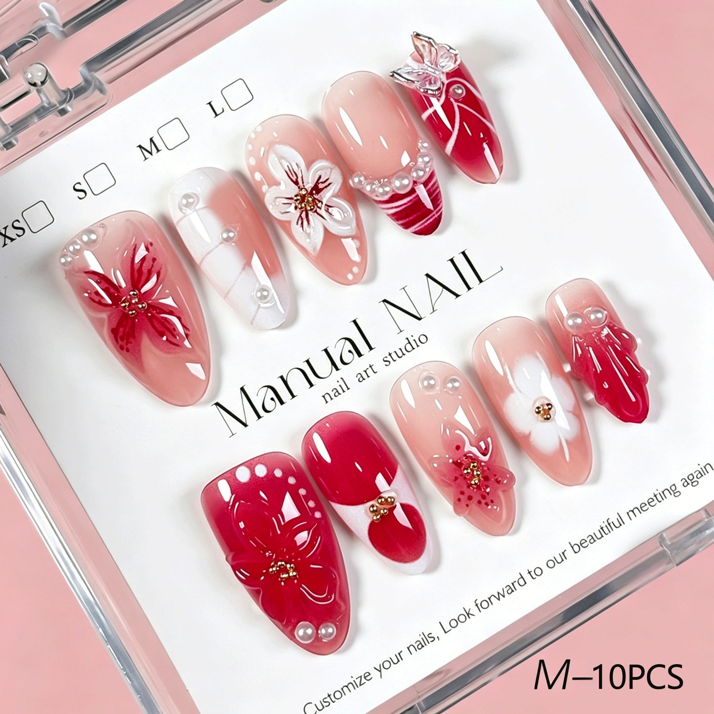 Dekorative Blumen Press-On Nagelkunst Kollektion Brehn