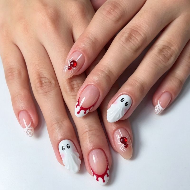 Halloween-Themen Press-On Nagelkunst Set Brehn