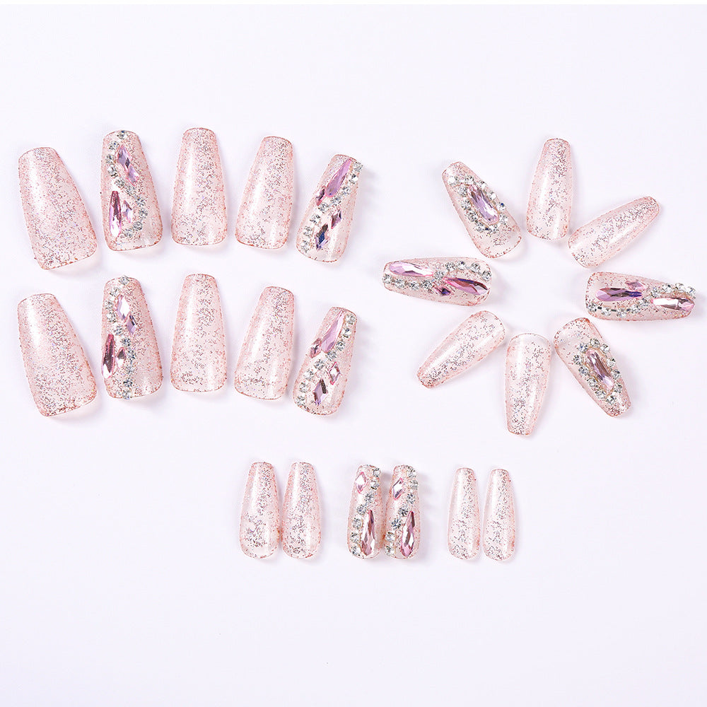 Glamouröse mit Strass verzierte Press-On-Nagelspitzen Brehn