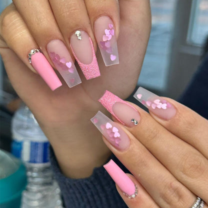 Glamouröse Glitzer-Stiletto Press-On Nägel Brehn