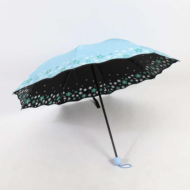 Damen Falt-Regenschirm mit detailliertem Floraldesign Brehn