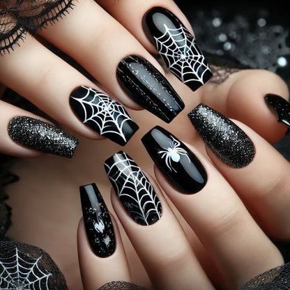 Spooky Spider Web Nagelkunstverlängerungen Brehn