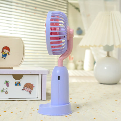 Damen Tragbarer USB-Lüfter mit verspieltem Blumen-Design Brehn