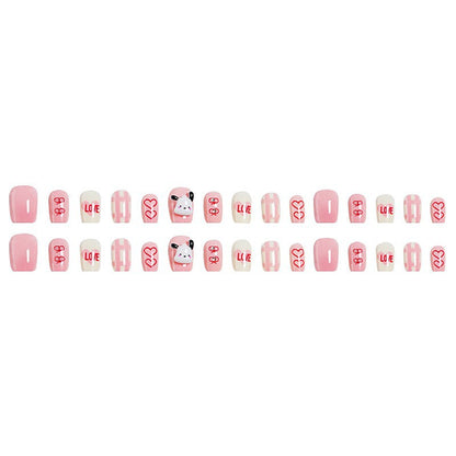 Kreatives Kunstnagelset mit modernen Herzmotiven Brehn