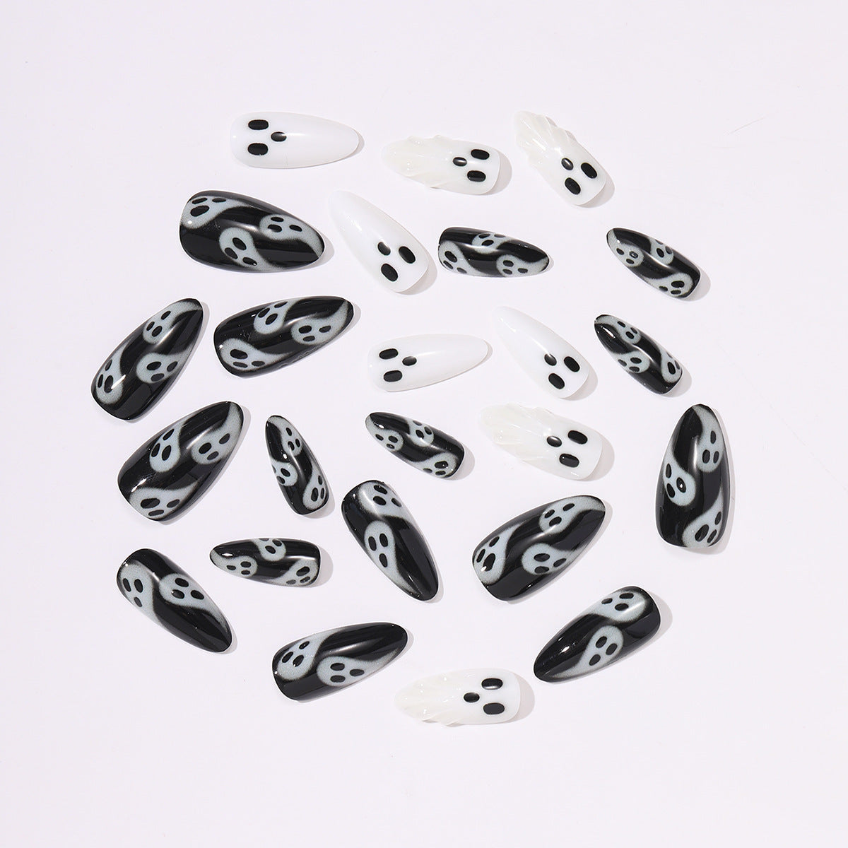Halloween-Themen Press-On-Nagelset mit Geisterdesigns Brehn