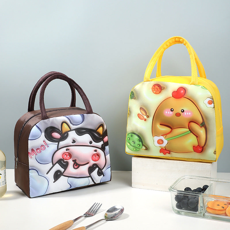 Isolierte Cartoon-Charakter Lunch Tasche Brehn