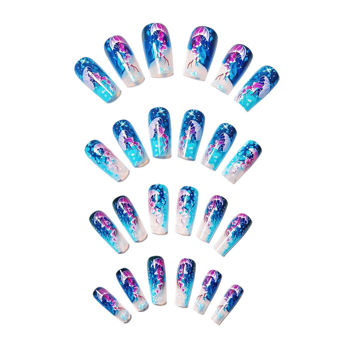 Kunstnägel mit Beeindruckendem Jellyfish-Motiv Brehn
