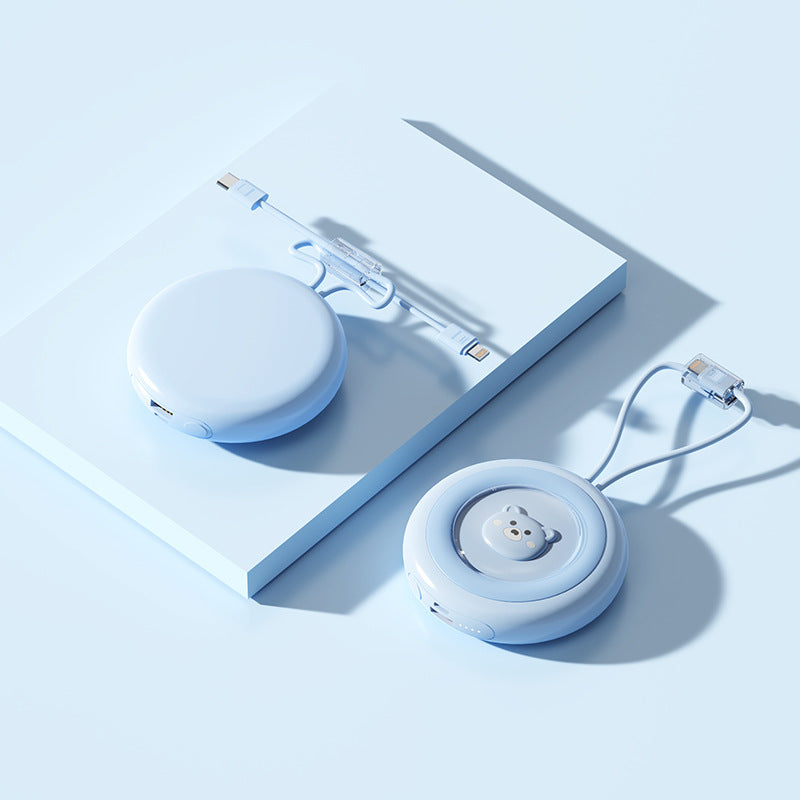 Kompakte Powerbank mit integriertem Ladekabel und stylischem Design Brehn