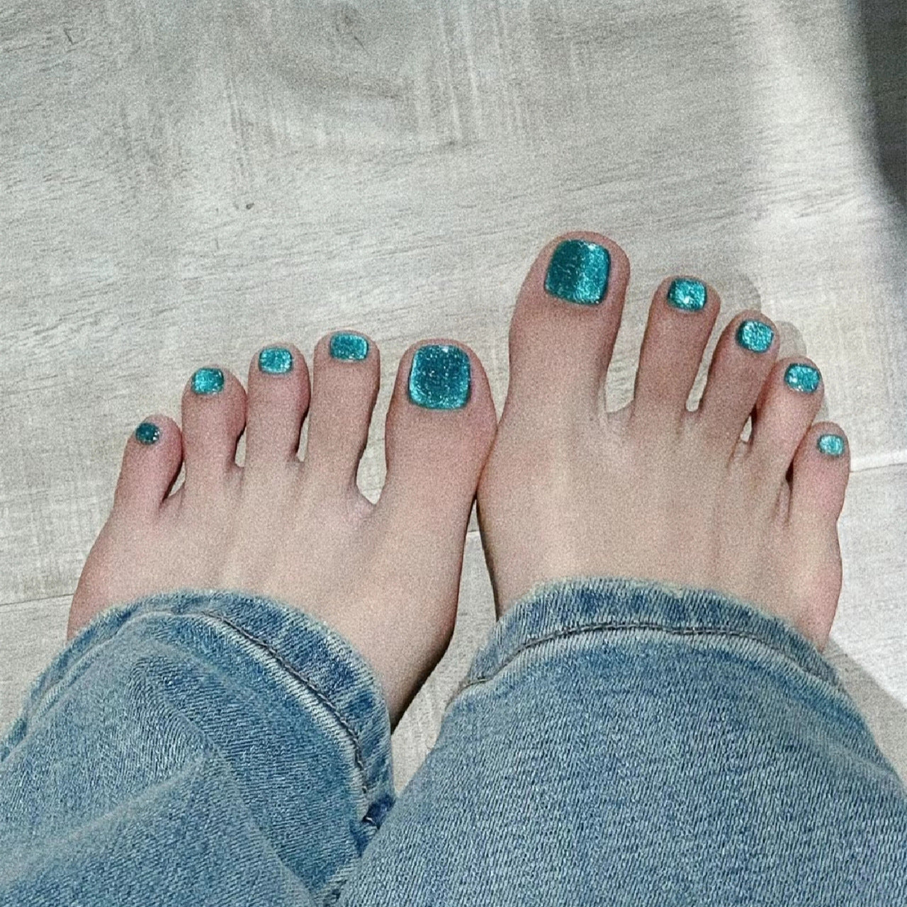 Glamouröse Glitzerige Druck-On Fußnagelkunst Brehn