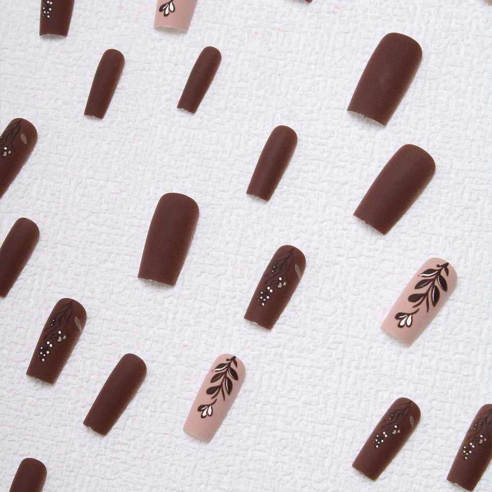 Elegante florale matte Press-On Nägel Brehn