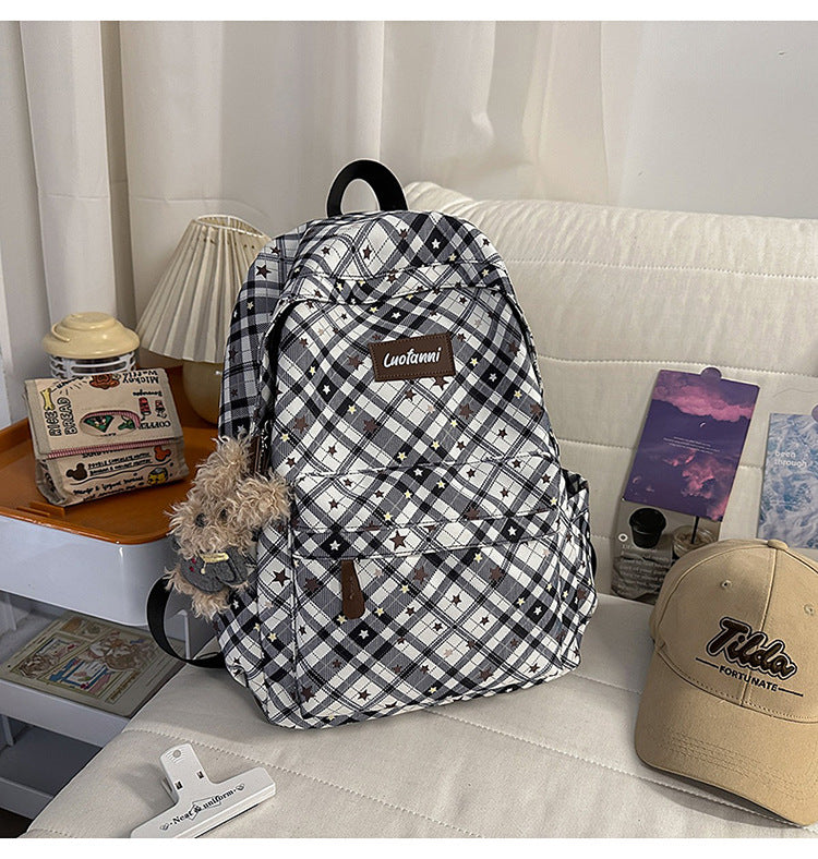 Stylische Karomuster-Rucksack Brehn