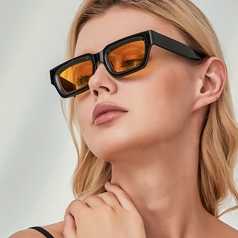 Damen trendige Sonnenbrille mit robustem und transparentem Rahmen Brehn