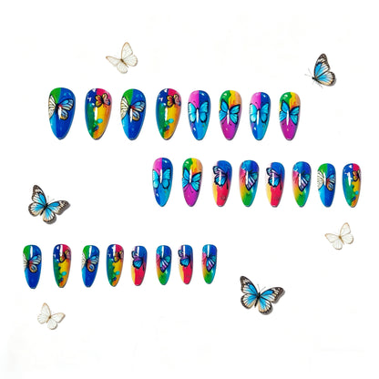 Schmetterlings-inspiriertes lebendiges Nageldesign Brehn