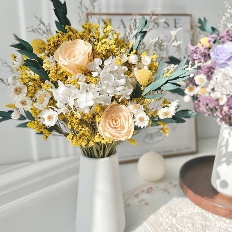 Trockenblumenstrauß Tischmittelstück