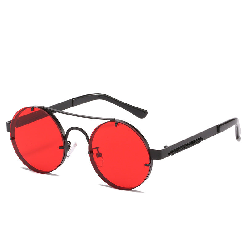 Damen runde Designer-Sonnenbrille mit innovativem Metallgestell und schützenden Gläsern Brehn