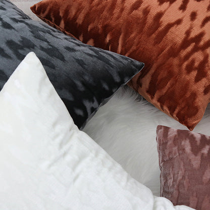 Plüschtexturierte Samtviereckige Wurfkissenbezüge mit geprägtem Tiermotiv-Jacquard