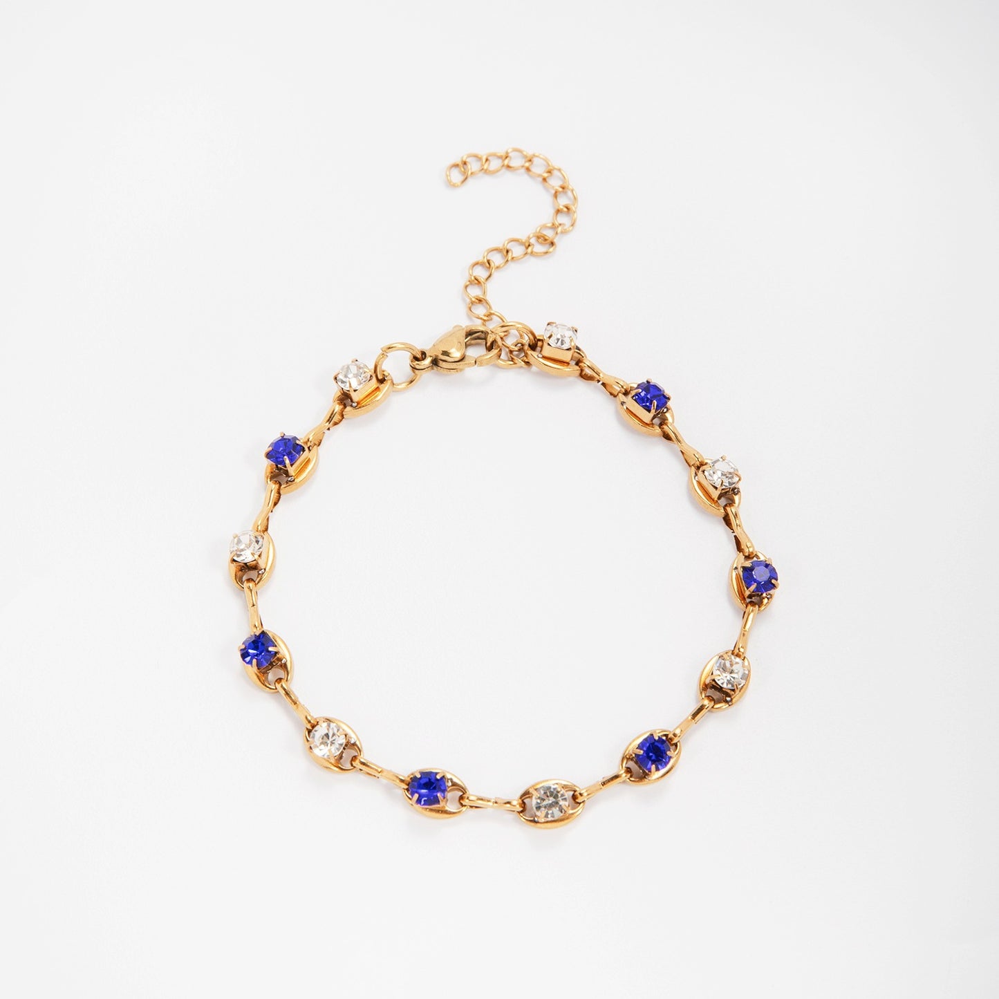 Eleganter Edelstein Akzent Link Armband Brehn