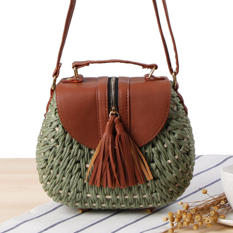 Handtasche mit Einzigartigem Geflochtenem Design und Eleganter Klappe Brehn