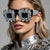 Damen Sonnenbrille im vintage Design mit funkelnden Kristallverzierungen Brehn