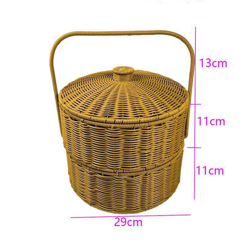 Multi-Layer Woven Picnic Storage Basket Brehn
