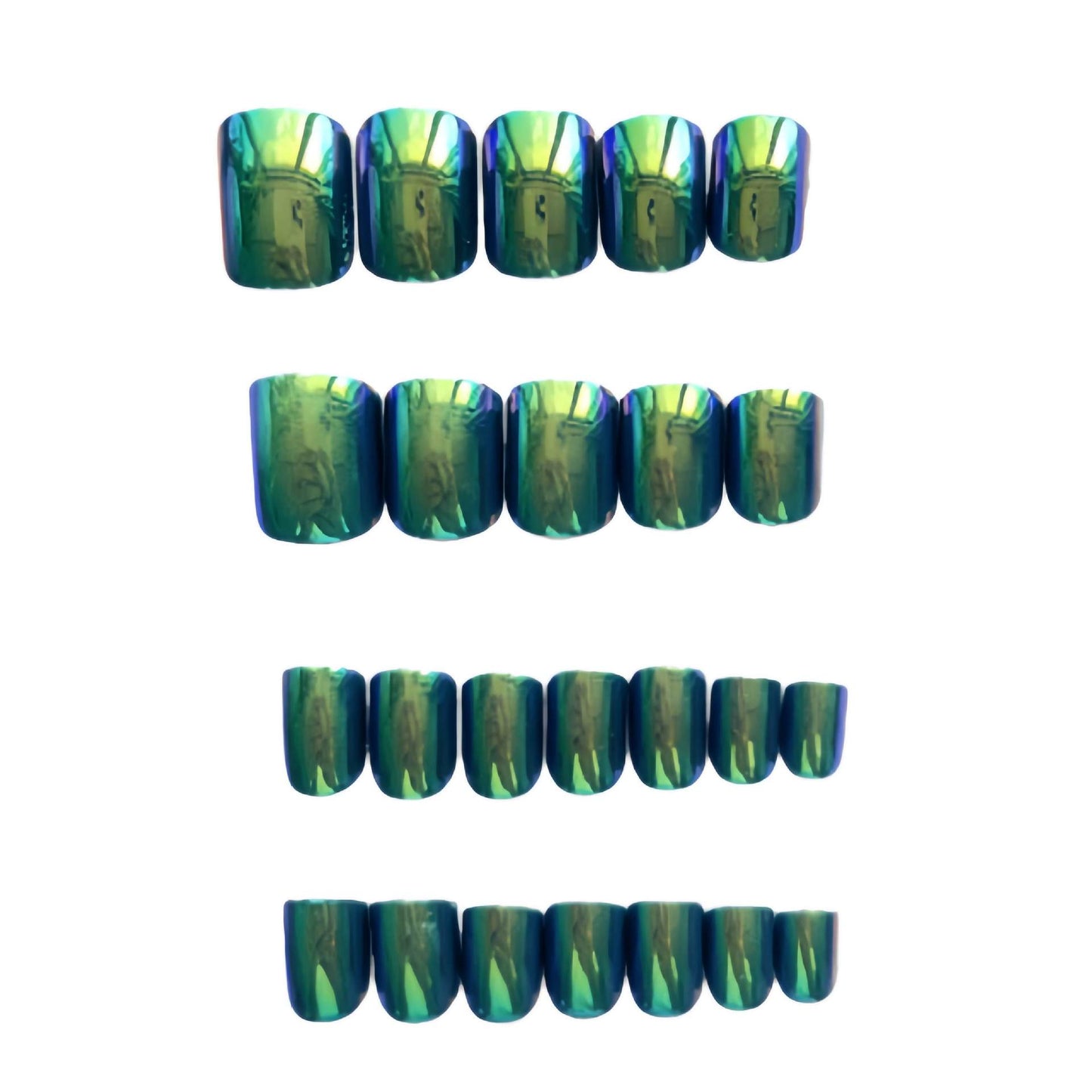 Iridescent Marmor Effekt Press-On Nägel Brehn