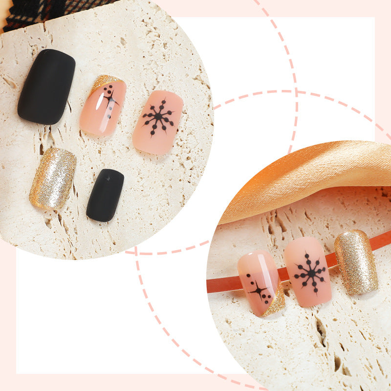 Dekoratives Schneeflocken- und Glitzer-Press-On-Nagelset Brehn