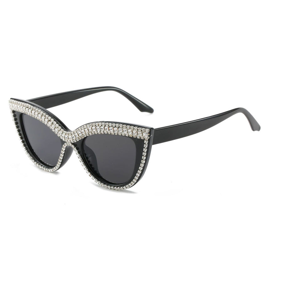 Statement Cat-Eye Sonnenbrille mit Kristallverzierungen Brehn