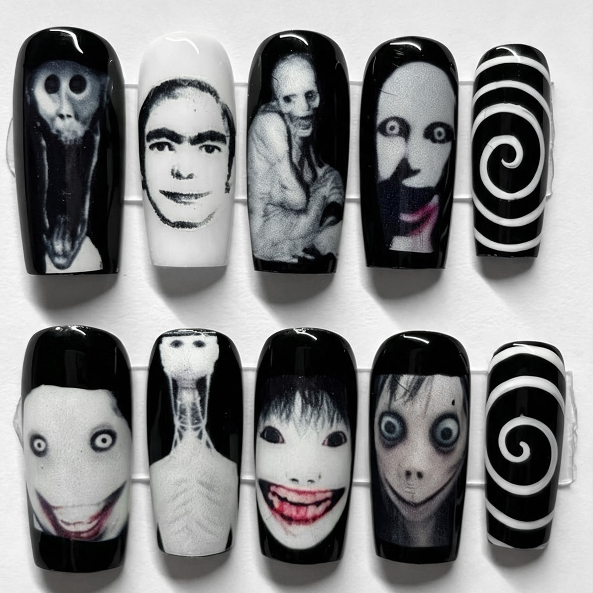 Stylisches Kunstnagelset mit einzigartigen Grafiken Brehn
