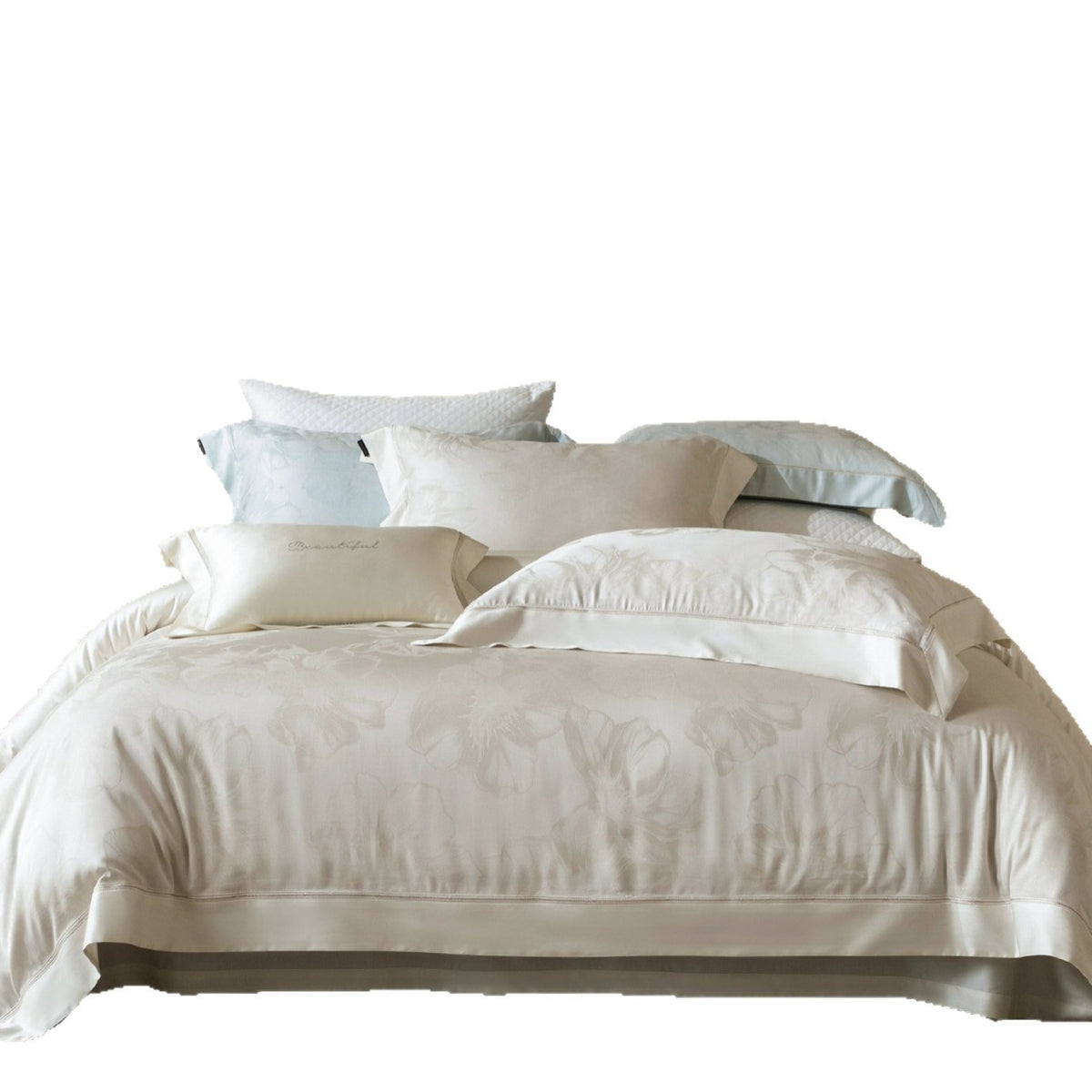 Luxus Floral Jacquard Sateen Bettbezug Set