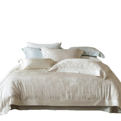 Luxus Floral Jacquard Sateen Bettbezug Set