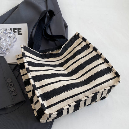 Gestreifter Canvas-Shopper