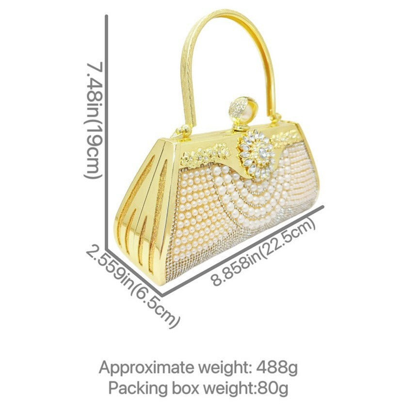 Vintage Perlenverzierte Abendtasche