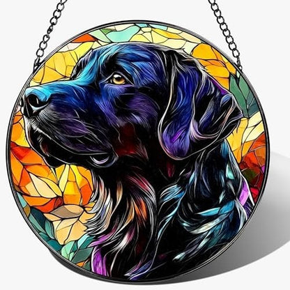 Buntglas Hund Kunst Wandbehang Brehn