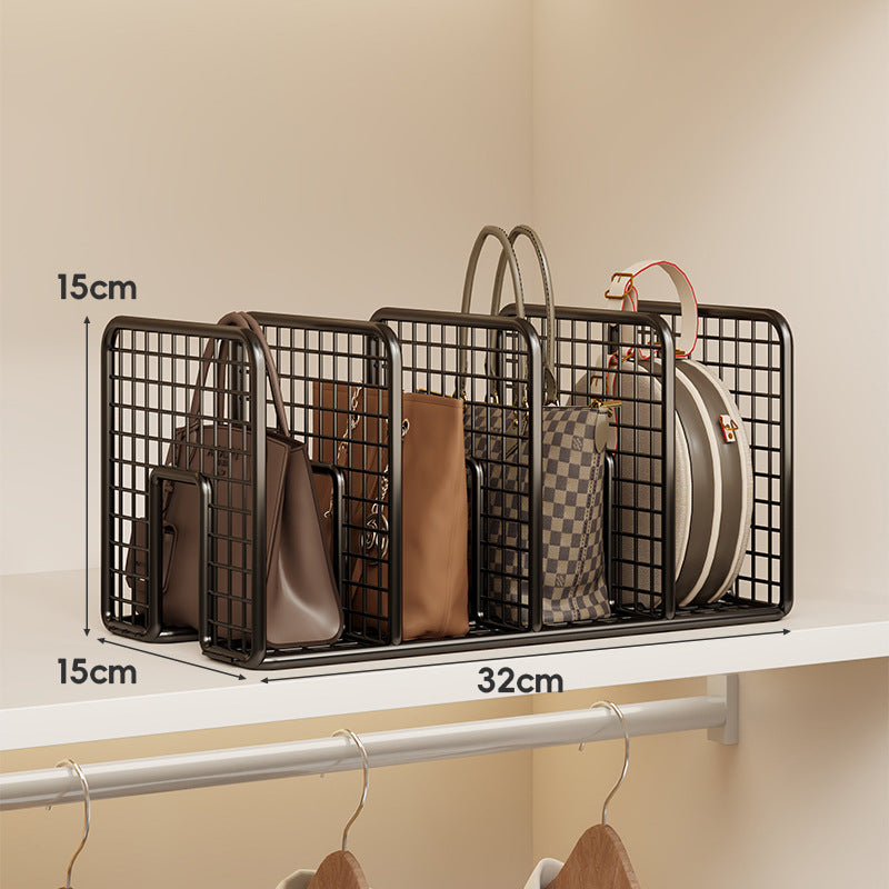 Verstellbarer Drahtgitterregal-Trenner und Handtaschen-Organizer