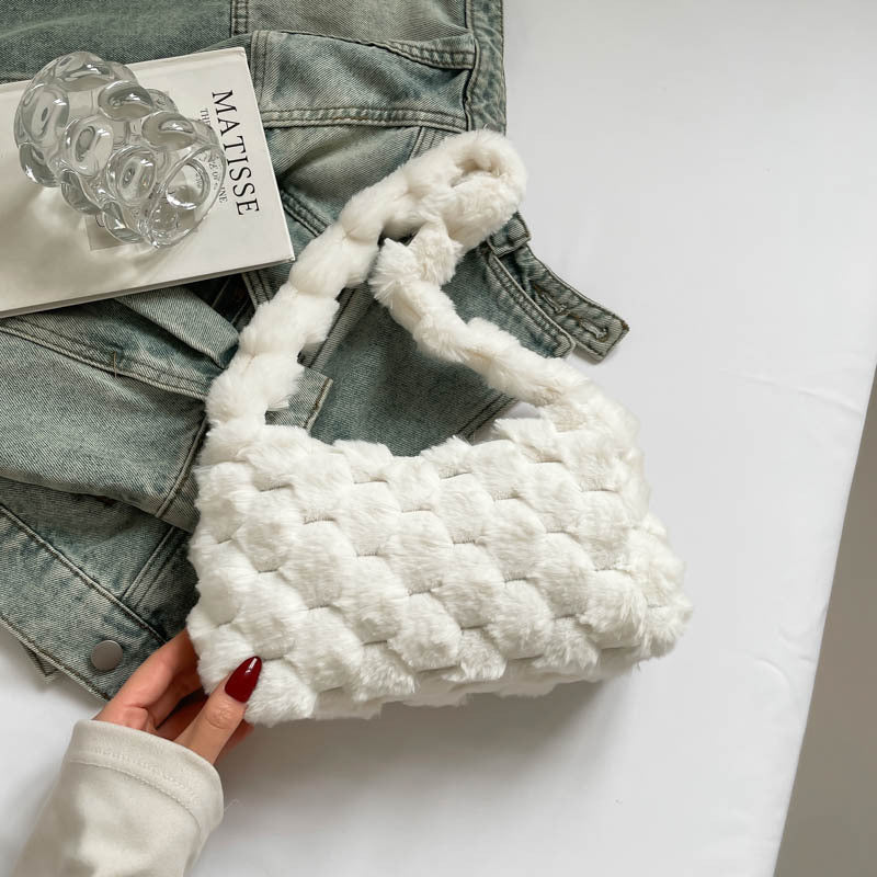 Gemütliche strukturierte Plüsch-Handtasche Brehn
