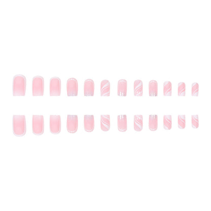 Dekorativer Langer Quadrat Press-On Nail Set Brehn