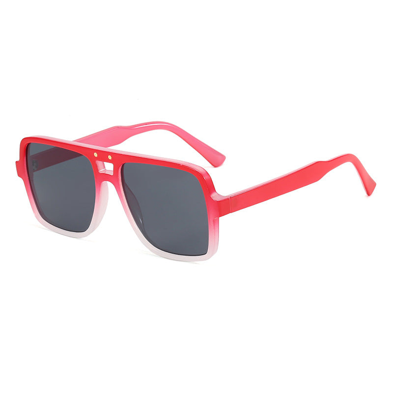 Damen quadratische oversized Sonnenbrille mit modischem transparentem Rahmen Brehn