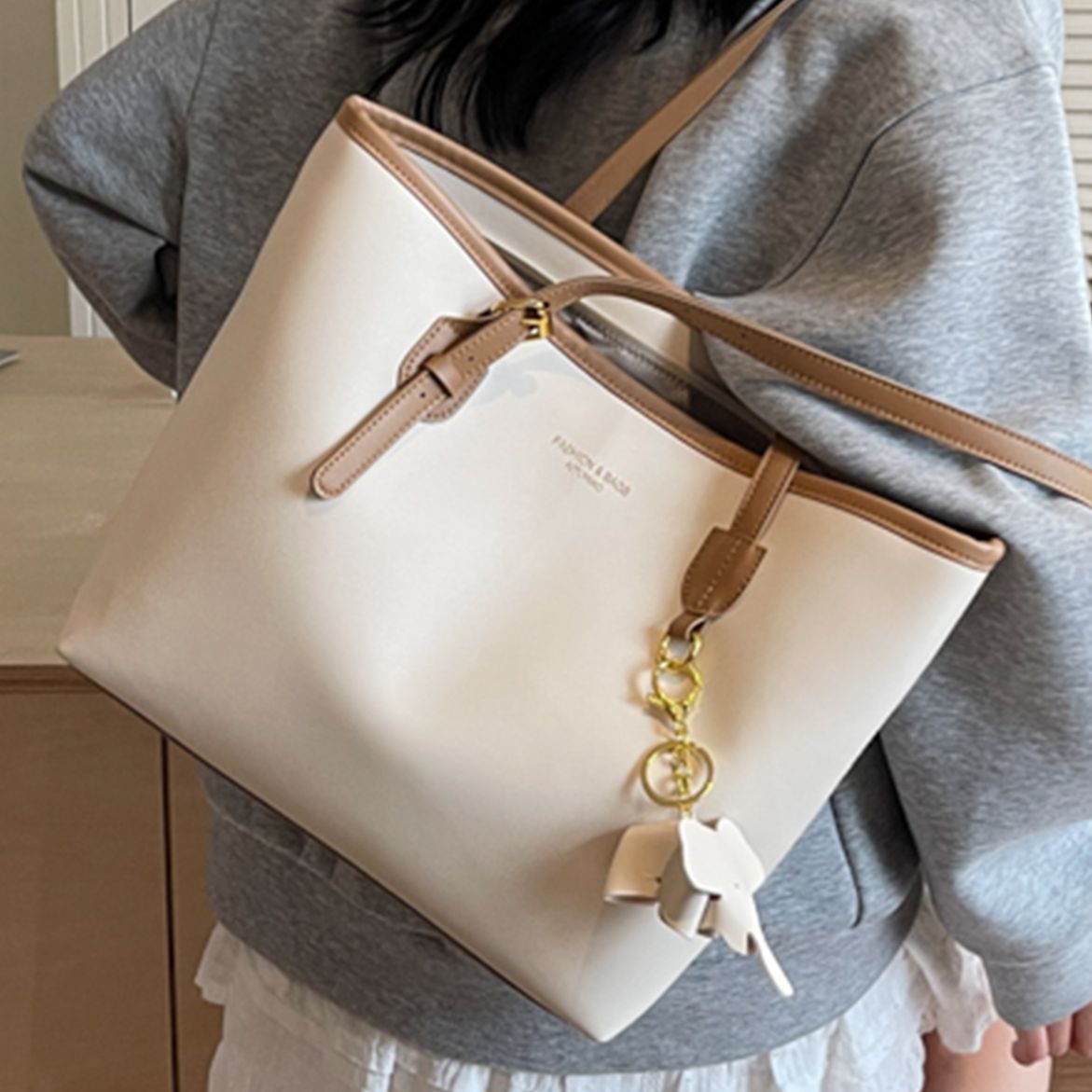Elegante Leder Tote Bag Brehn