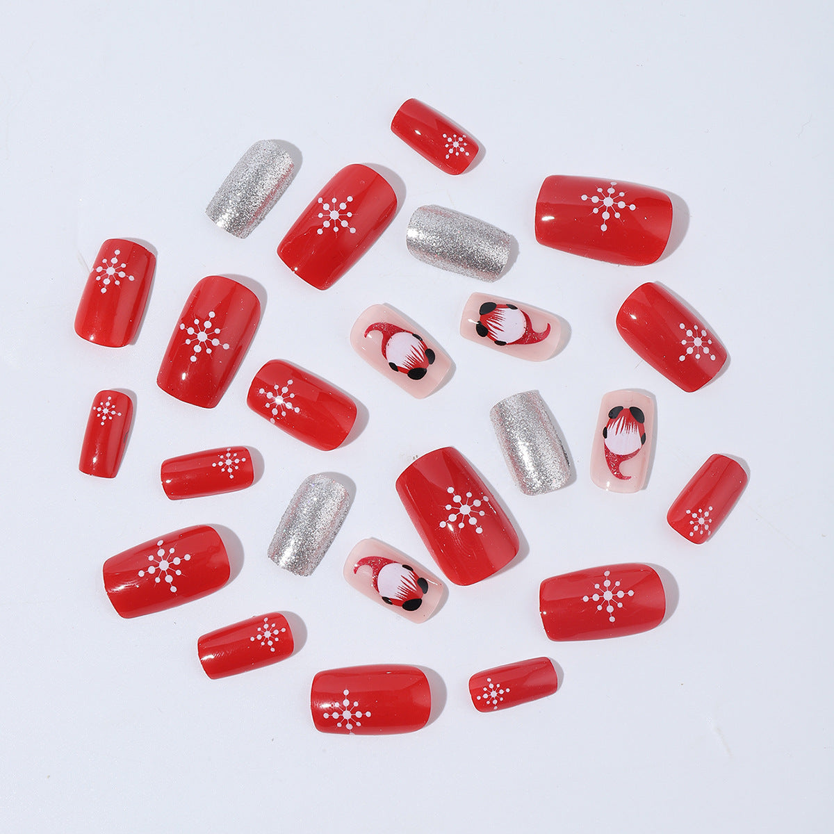 Kunstnagelset mit festlichem Weihnachtsdesign Brehn