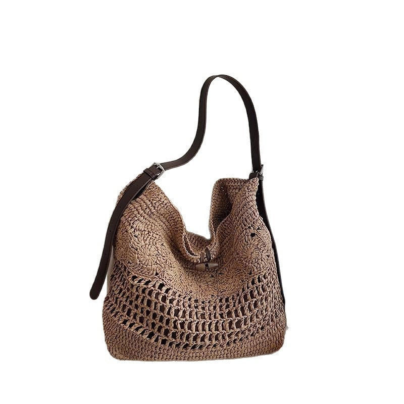 Großer Makramee Shopper mit Stylischem Lederbesatz Brehn