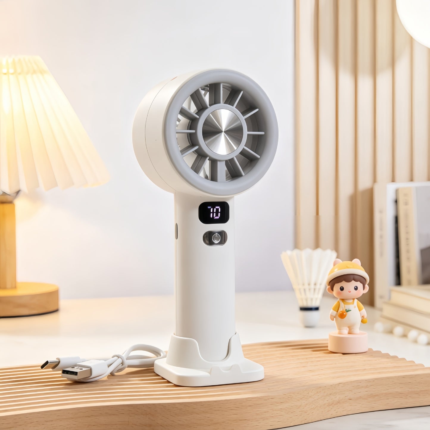 Damen tragbarer Handventilator mit digitaler Geschwindigkeitsanzeige Brehn