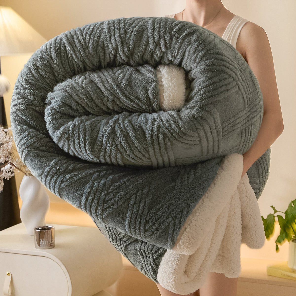 Gemütliche Flauschige Tagesdecke