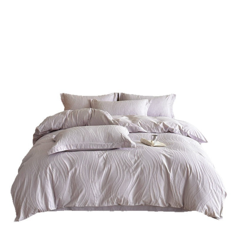 Luxuriöses Jacquard Bettbezug-Set mit strukturiertem Ikat-Webmuster