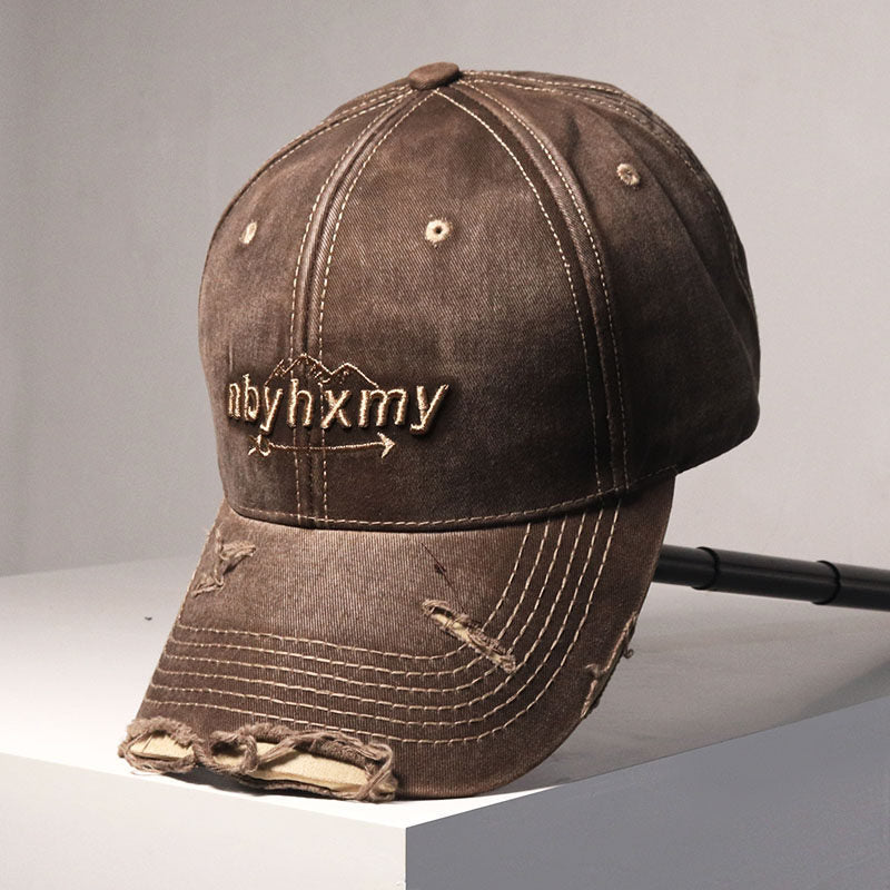 Herren Vintage Verwaschenes Denim Baseball Cap Brehn