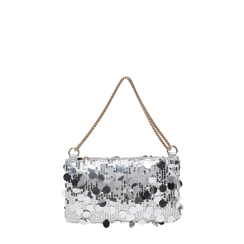 WoGlamorous Abend Pailletten Clutch Brehn